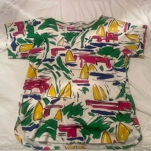 christian dior separates short sleeve shirt, size medium